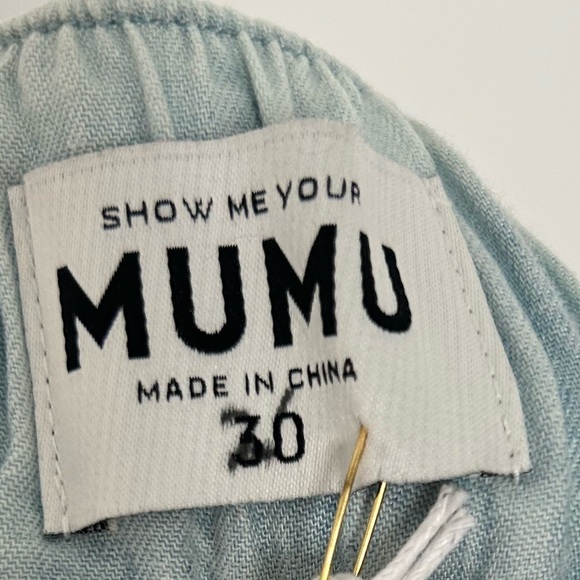 Show Me Your Mumu Lasso Anchor Chambray Wide Leg Pants  size 26 NWT - Picture 13 of 15